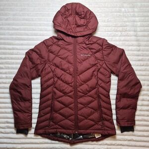 Columbia Omni-Heat Hooded Puffer Jacket Burgundy Wine Quilted WL0010 XS